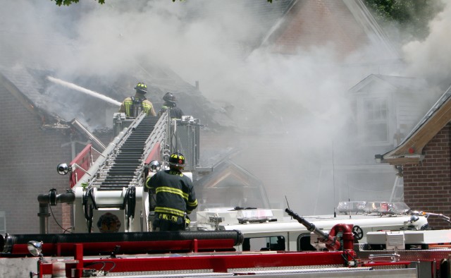 Tower Ladder 57 Operates @ 77 Chestnut Ridge rd Photo courtesy Frank Becerra